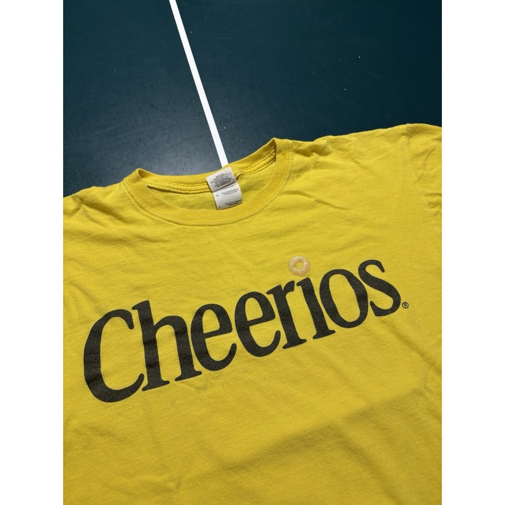 Vintage 90s Cheerios Promo T-Shirt Men's Large Cereal Snack Yellow Double Sided - Picture 3 of 10